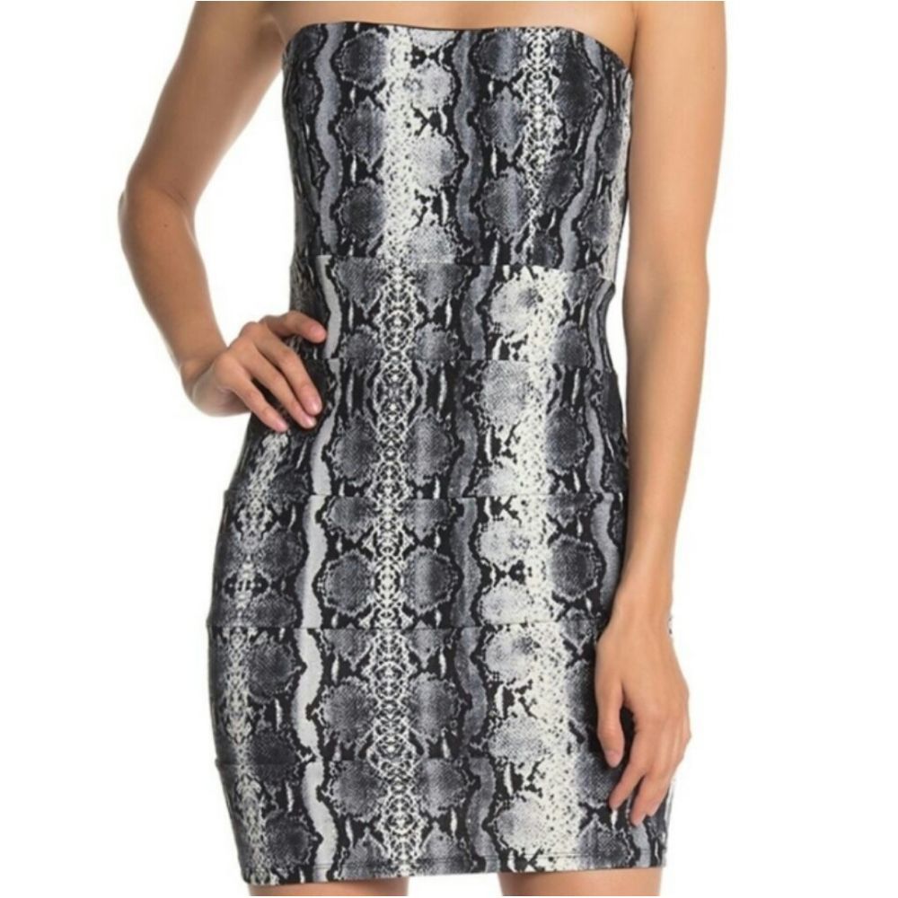 Jump Apparel Snake Print strapless dress